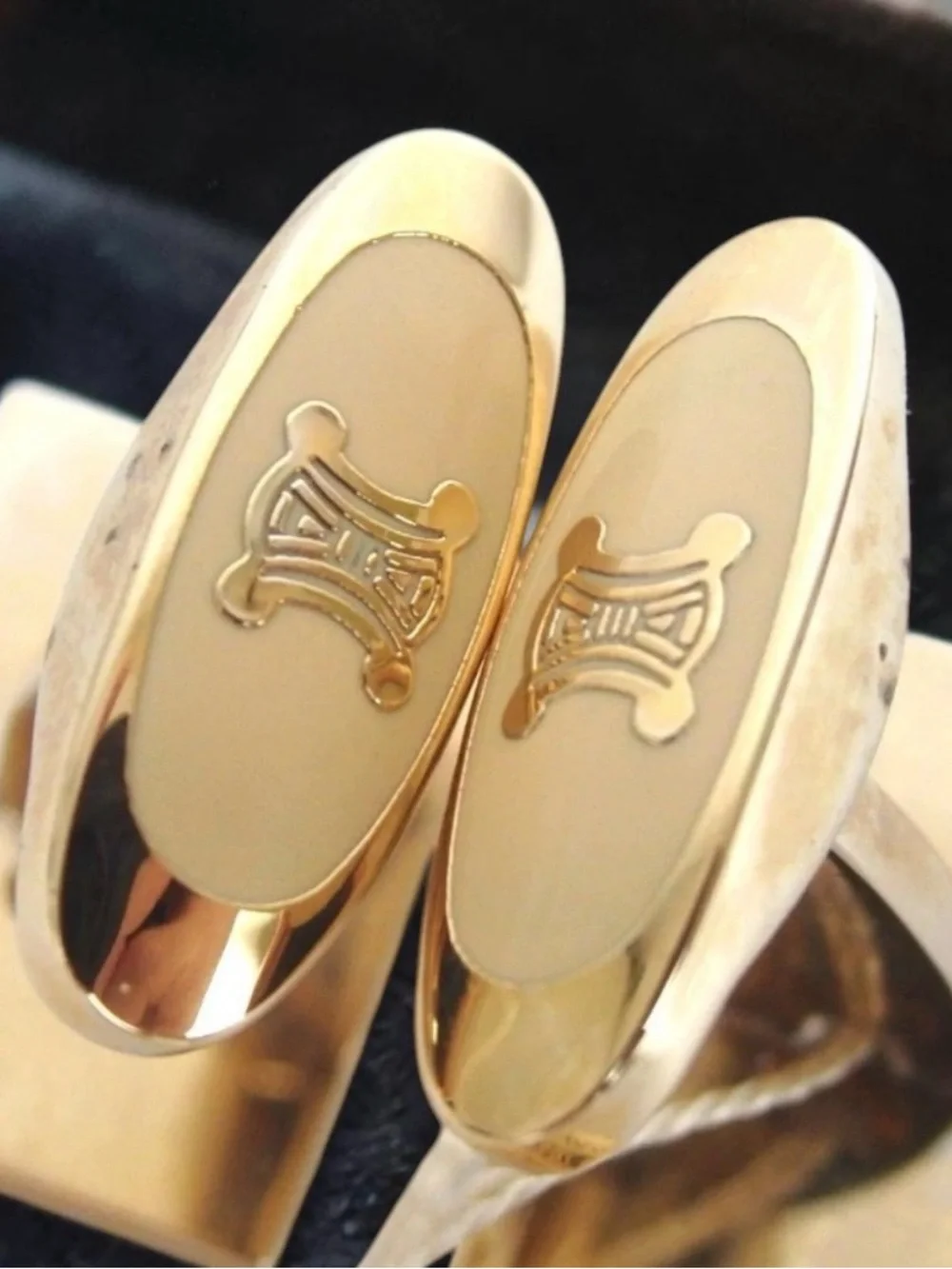 Celine Triomphe Two-Tone Cufflinks ✨🤩